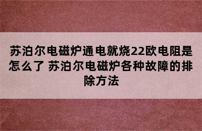 苏泊尔电磁炉通电就烧22欧电阻是怎么了 苏泊尔电磁炉各种故障的排除方法